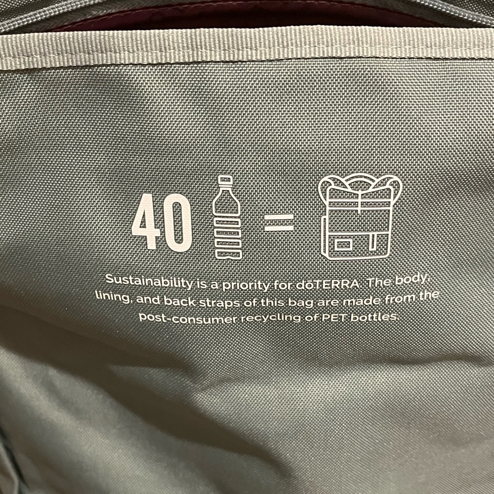 NWOT DOTERRA Backpack / Satchel
in Sage & Forest, Plum Interior - Picture 4 of 8